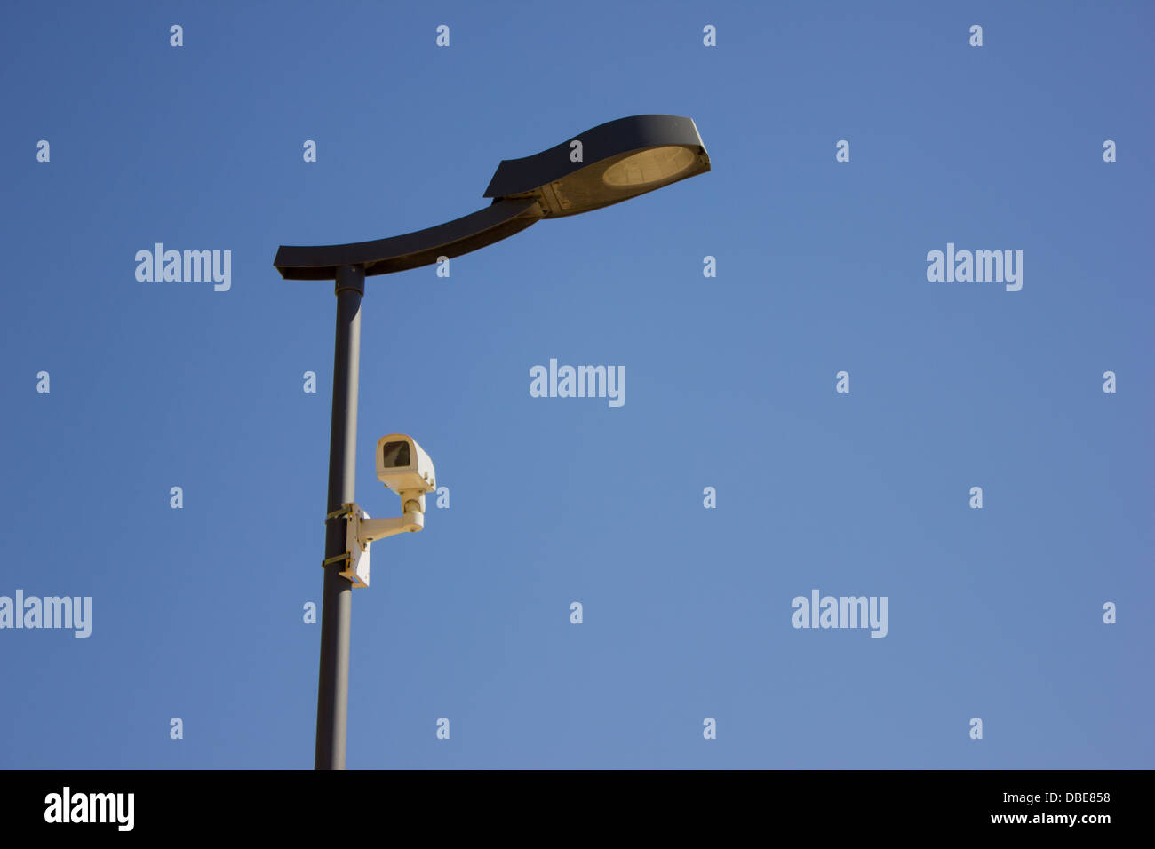 Street lamp in day light surveillance cam Stock Photo