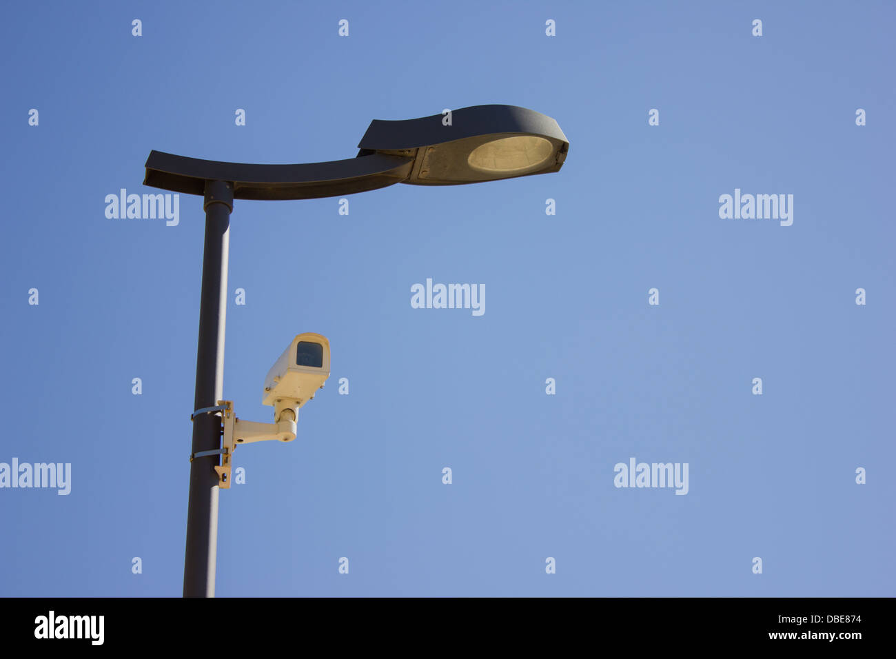 Street lamp in day light surveillance cam Stock Photo