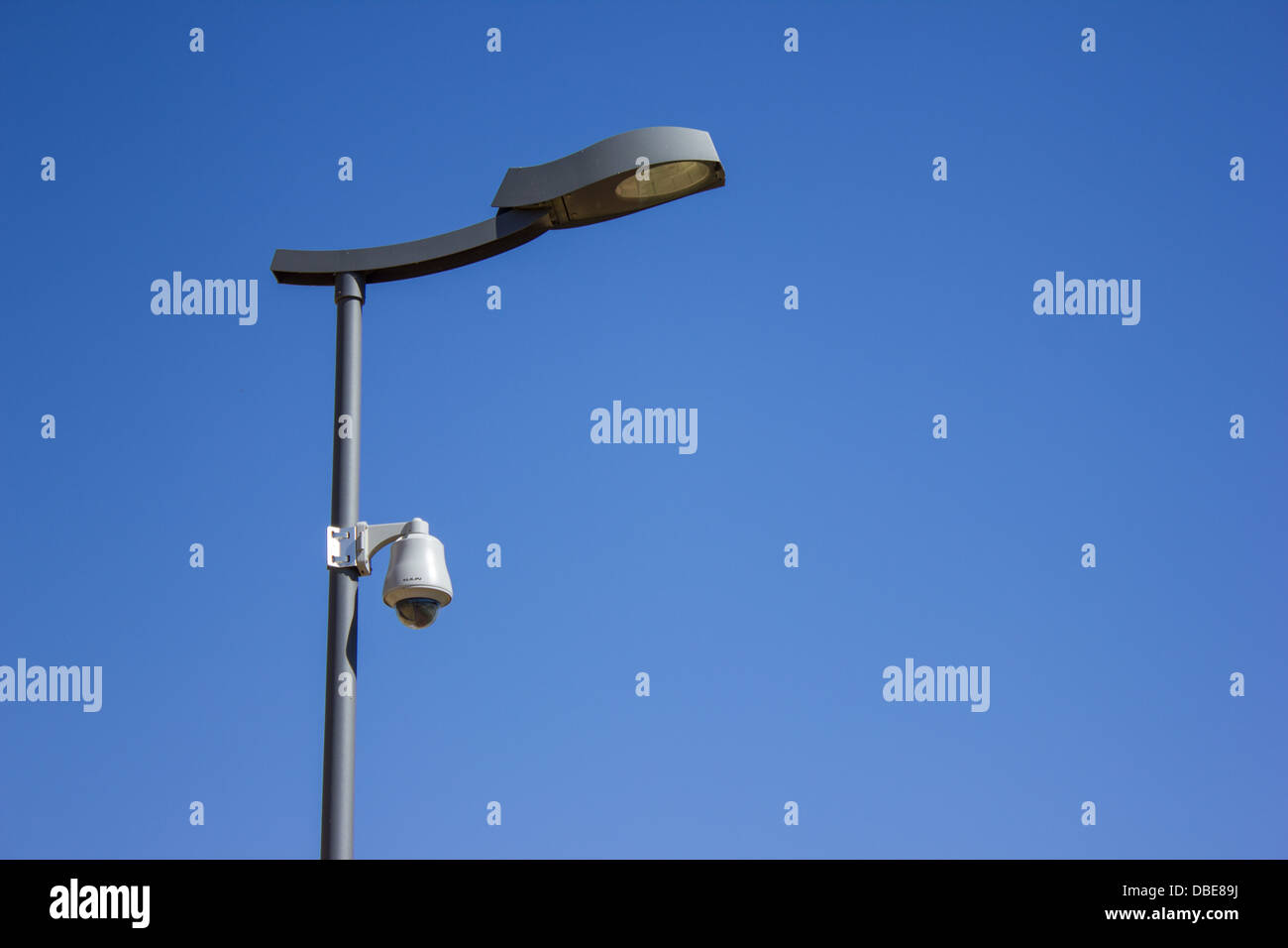 Street lamp in day light surveillance cam Stock Photo