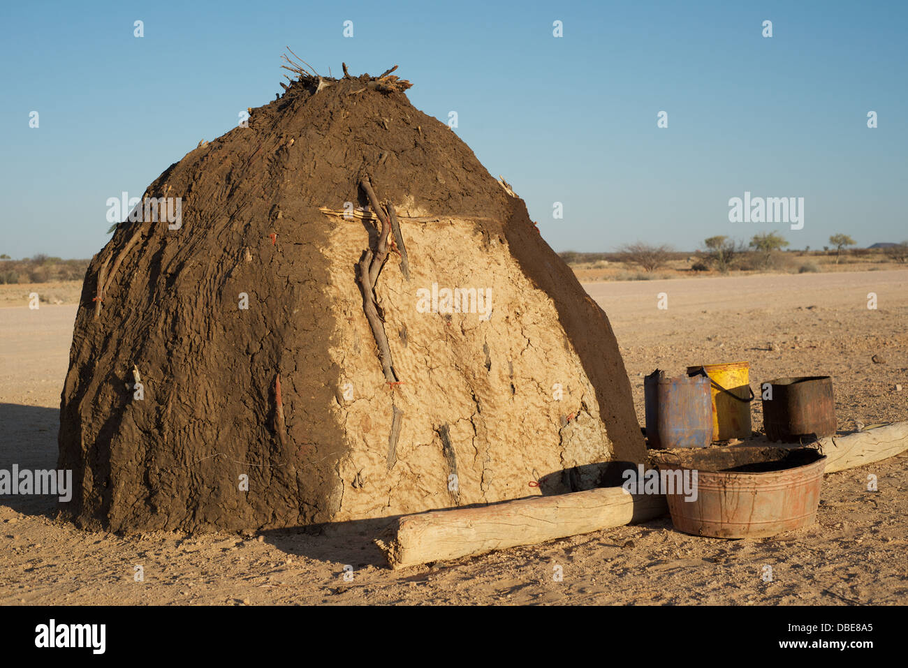 Tribal mud hut Namibia Africa Stock Photo