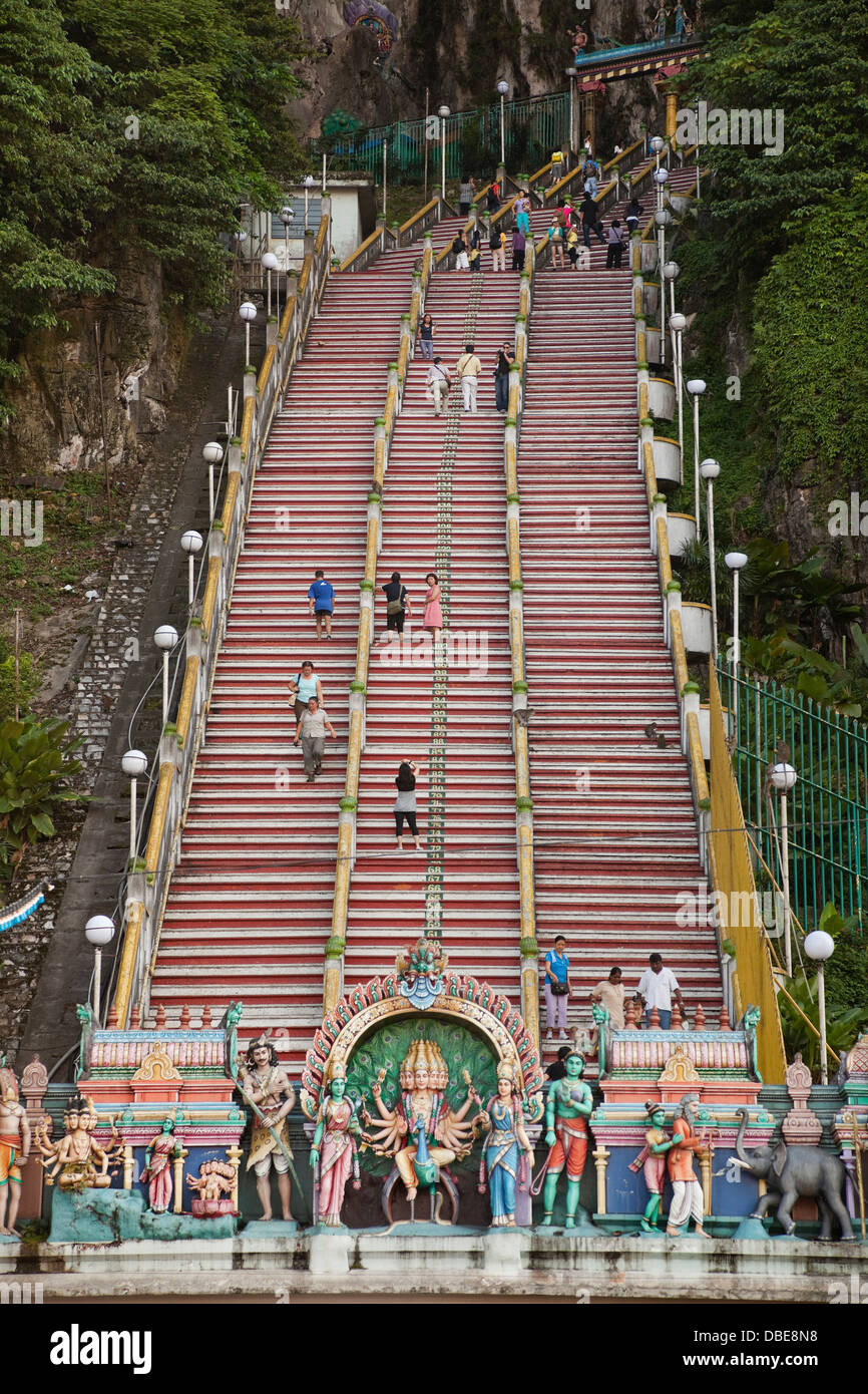 The 272 steps at the entrance of Batu Caves, Malaysia Stock Photo