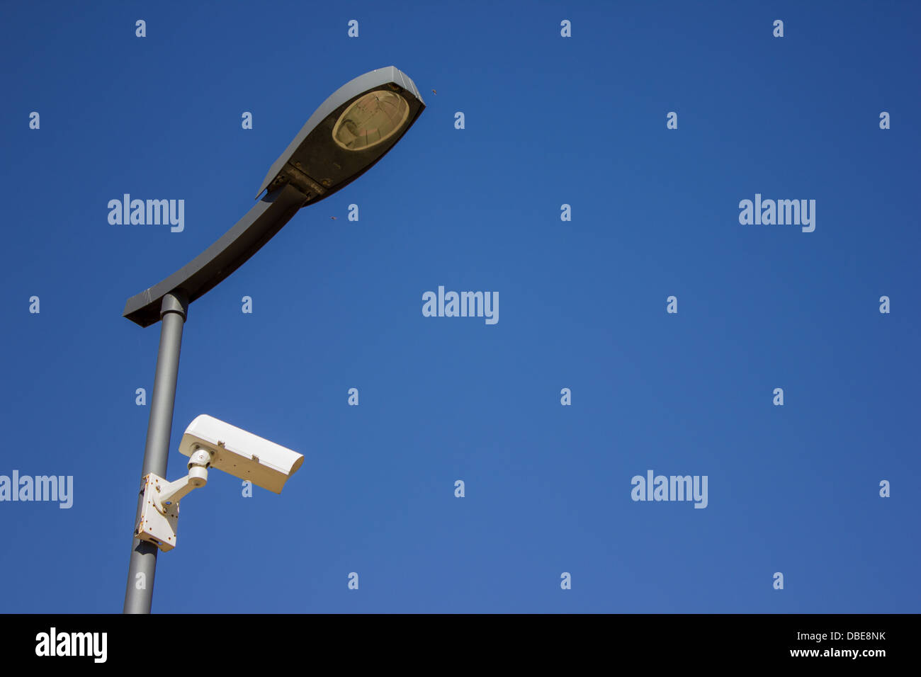 Street lamp in day light surveillance cam Stock Photo