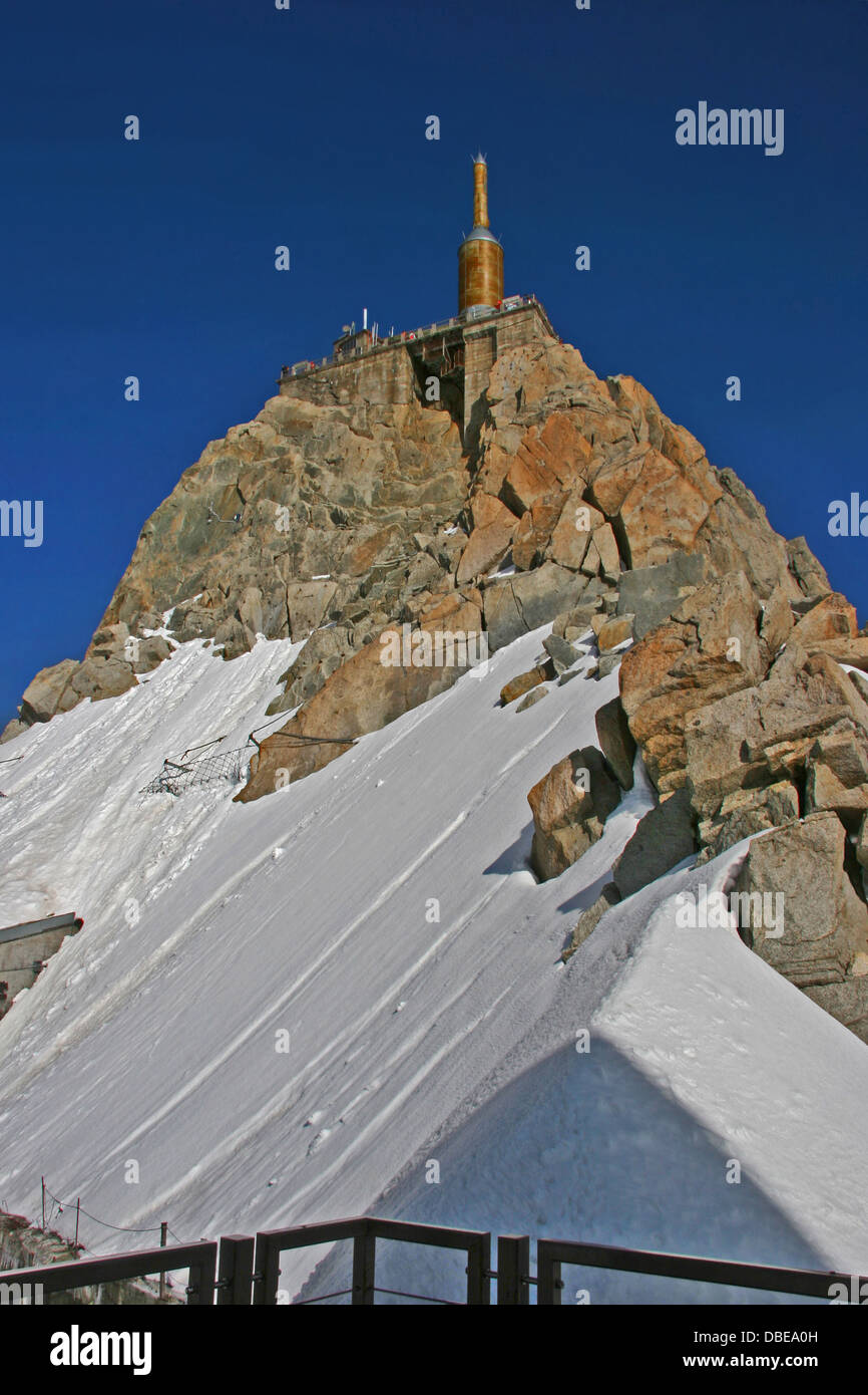 Aiguille du Midi (3,842 m) Mont Blanc massif in the French Alps.South ...