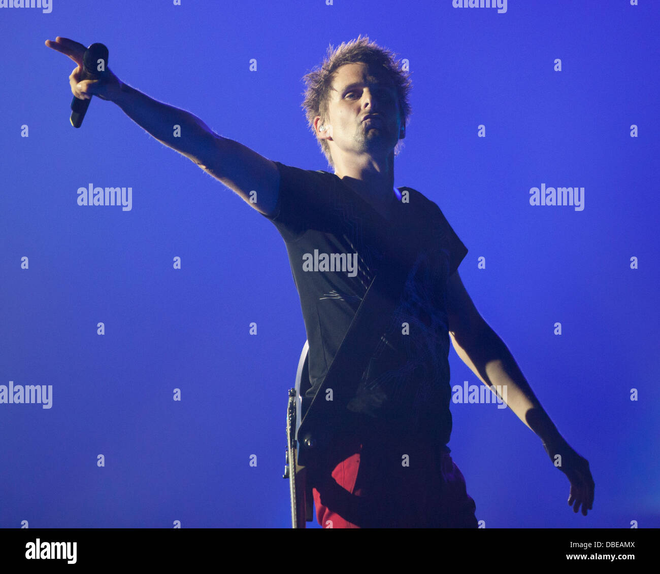 Muse live in concert, Telenor Arena, Norway. Matthew Bellamy. Stock Photo