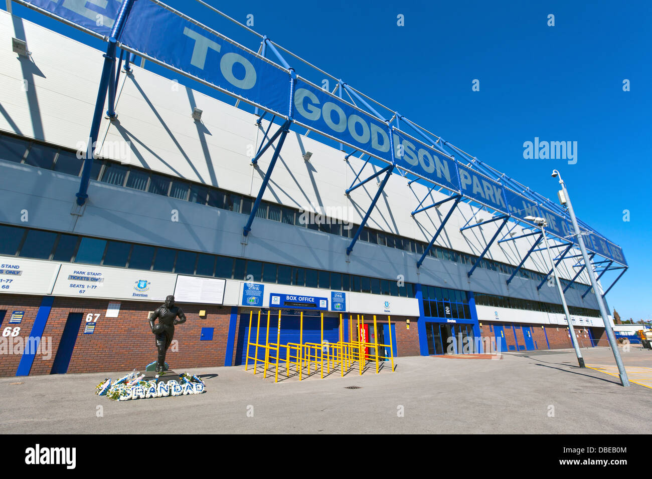 Goodison Park is home of Everton Football Club an English Premier League football club based in Liverpool. Stock Photo