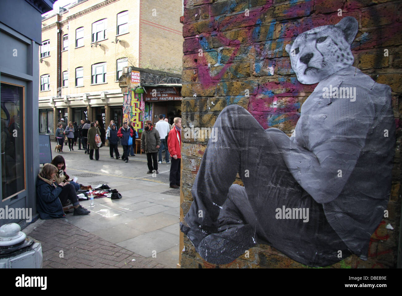 Street Art on Brick Lane, London United Kingdom Stock Photo