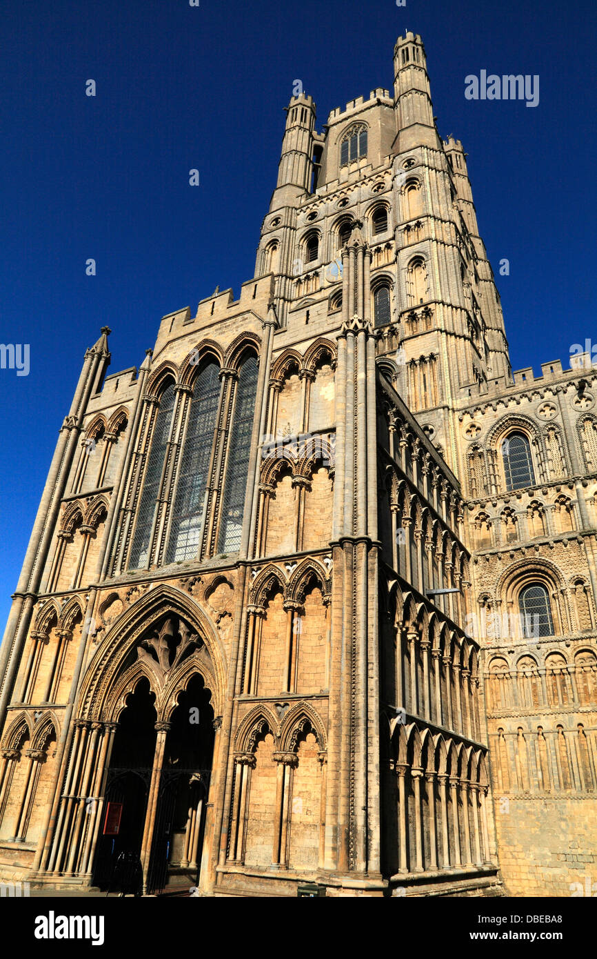 Ely Cathedral, Galilee Porch and West Tower, Cambridgeshire England UK English medieval cathedrals Stock Photo