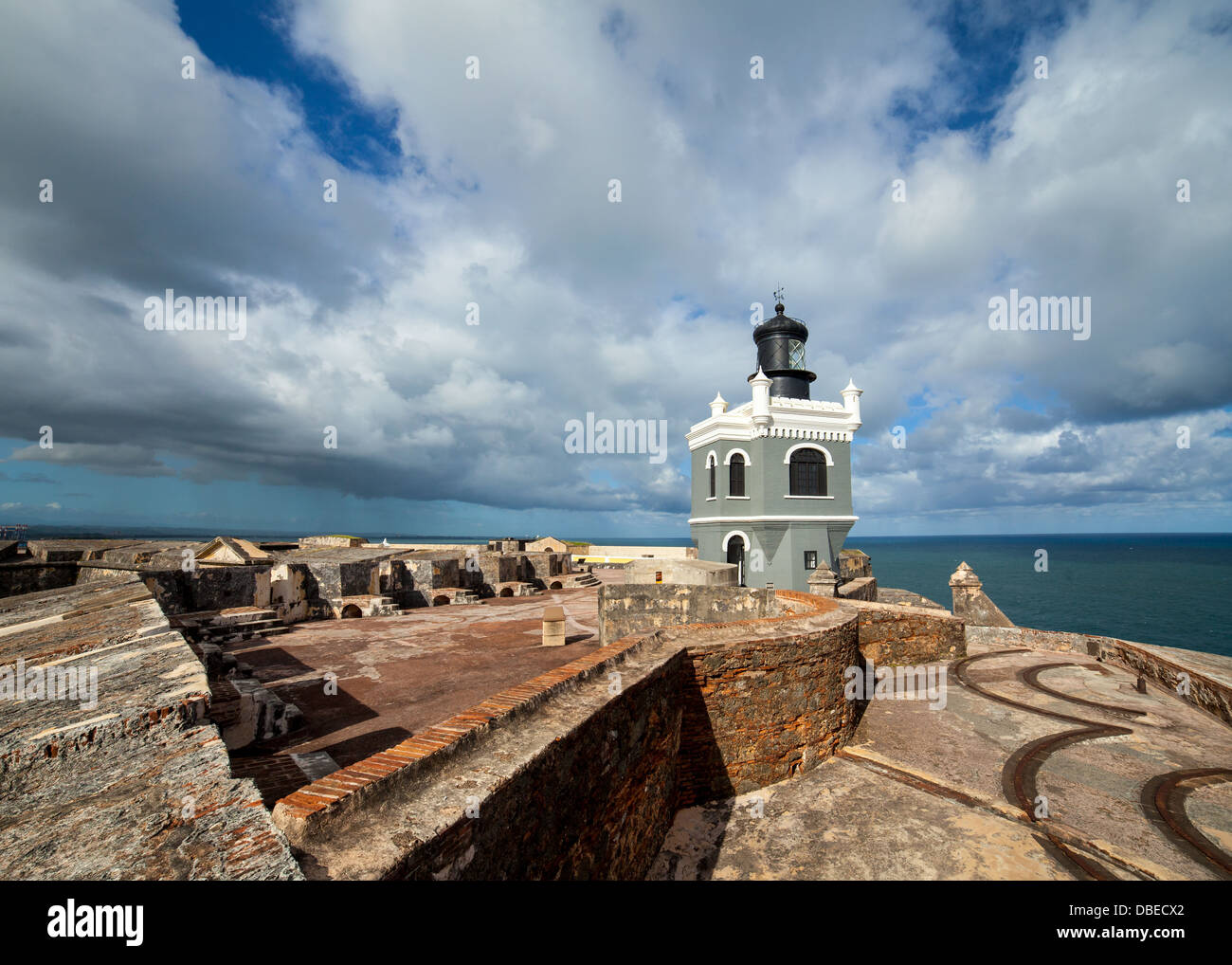 El Morro Lighthouse, San Juan, Puerto Rico. Stock Photo
