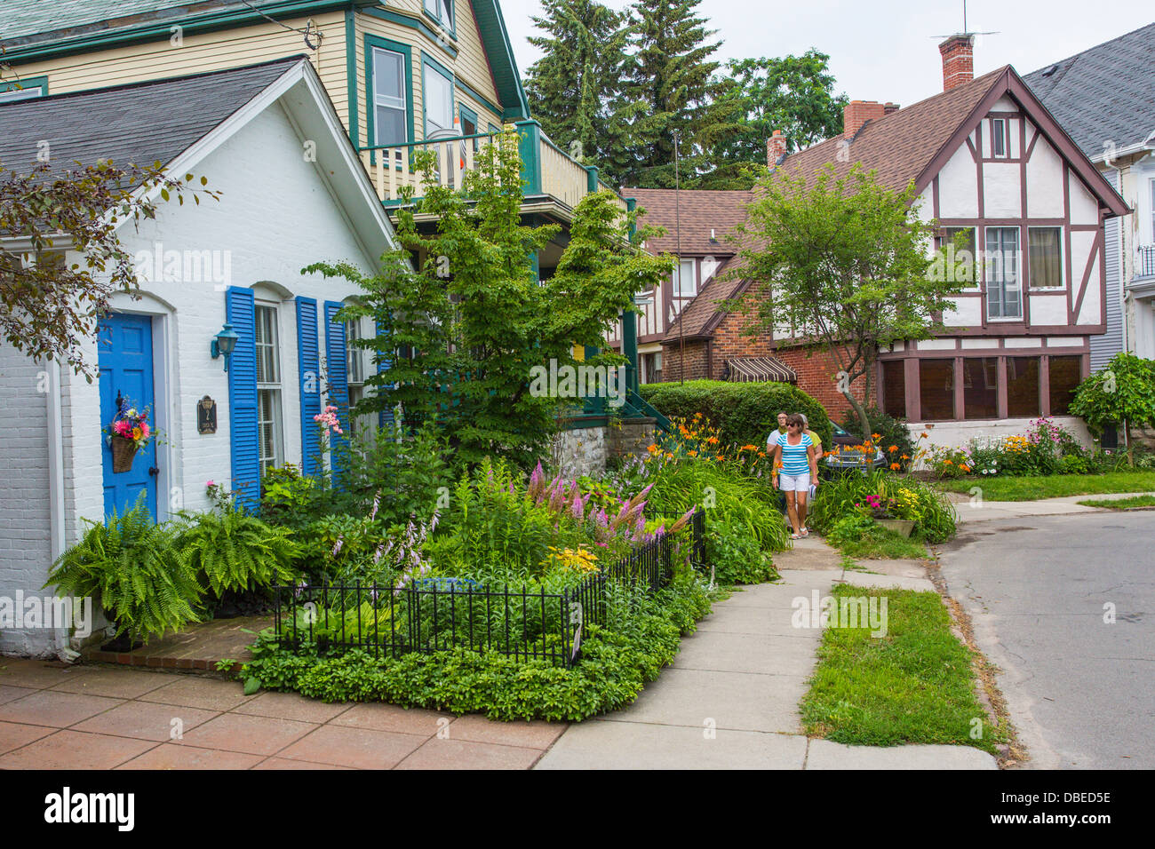 People in Cottage District part of GardenWalk Buffalo NY the largest
