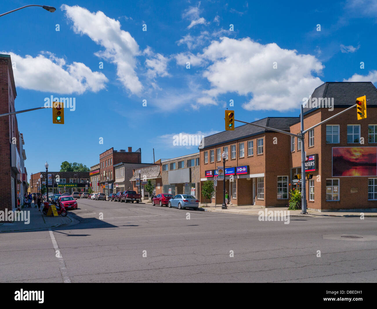 Queen Street in downtown area of Dunnville Ontario Canada Stock Photo