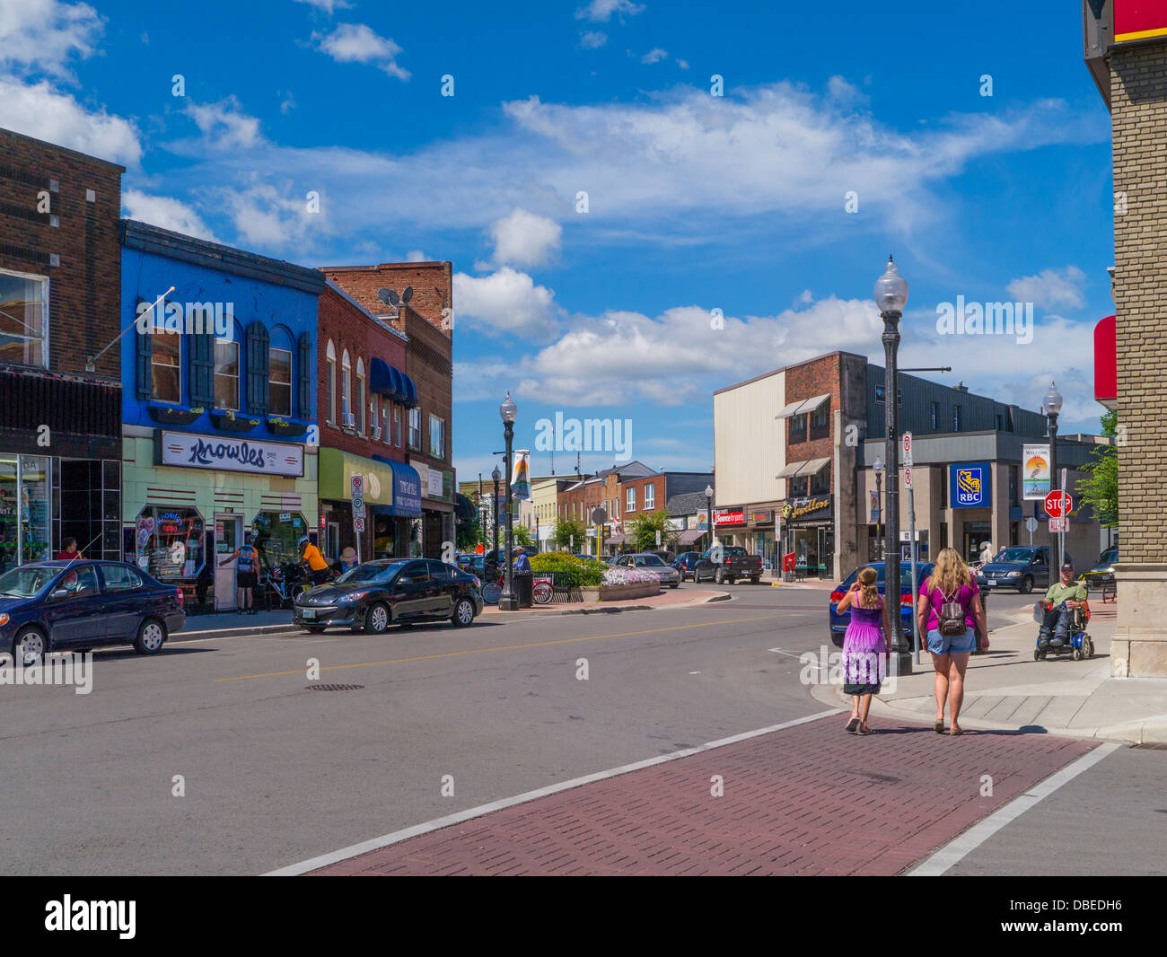 Queen Street in downtown area of Dunnville Ontario Canada Stock Photo