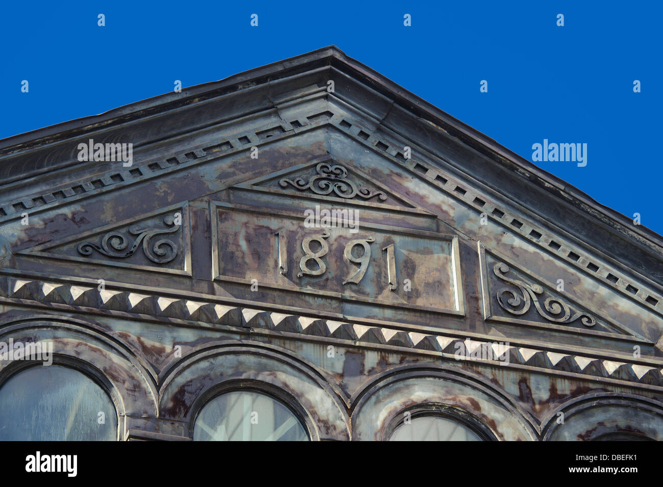 1891 date plaque on a building in Montreal, province of Quebec, Canada. Stock Photo