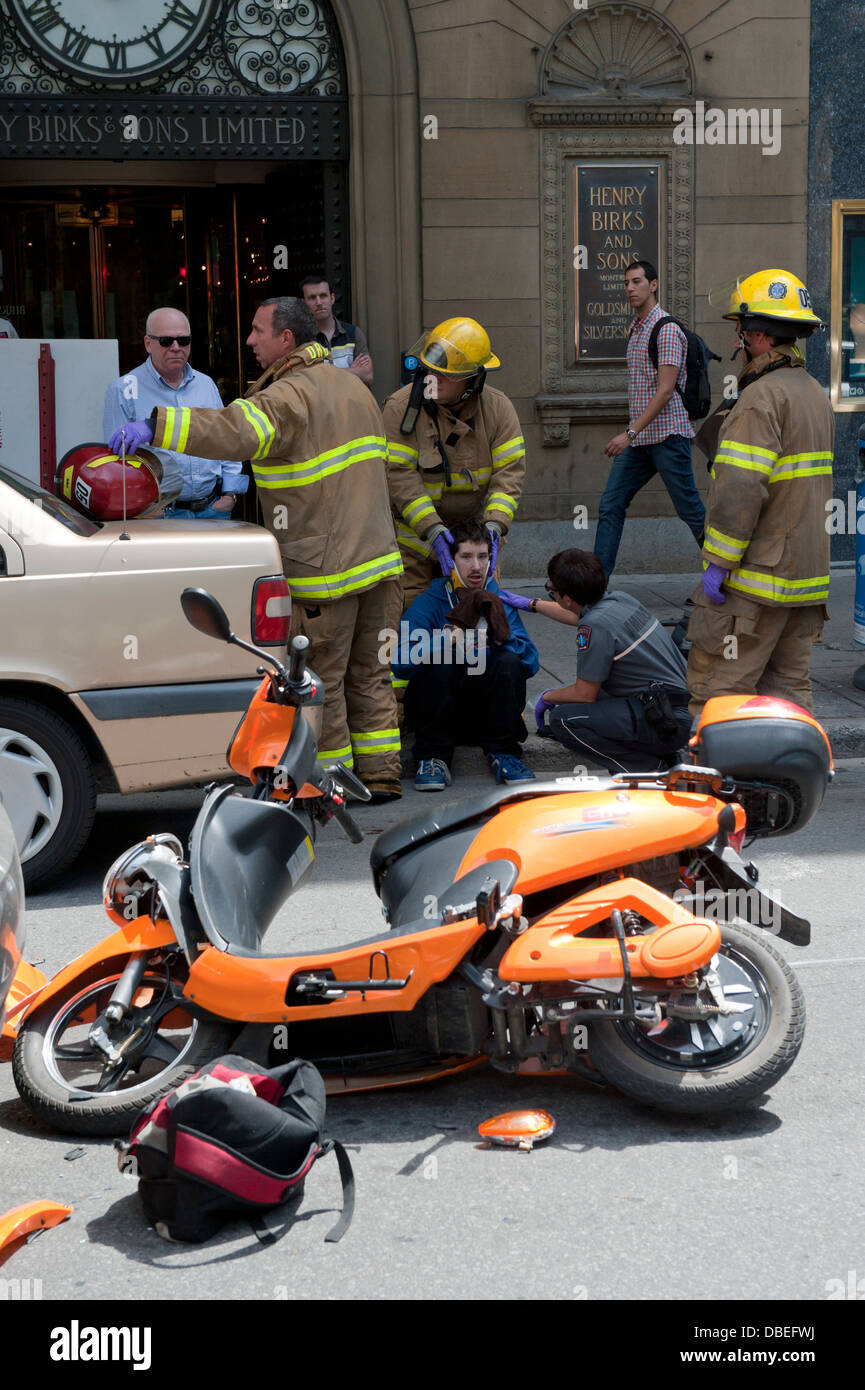 Scooter accident. Stock Photo