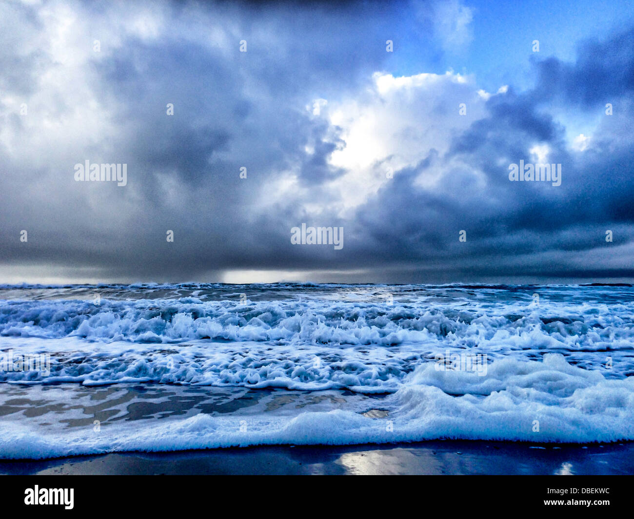Waves crashing on beach - Smartphone Captured Stock Image Waves crashing on beach - Smartphone Captured Stock Image