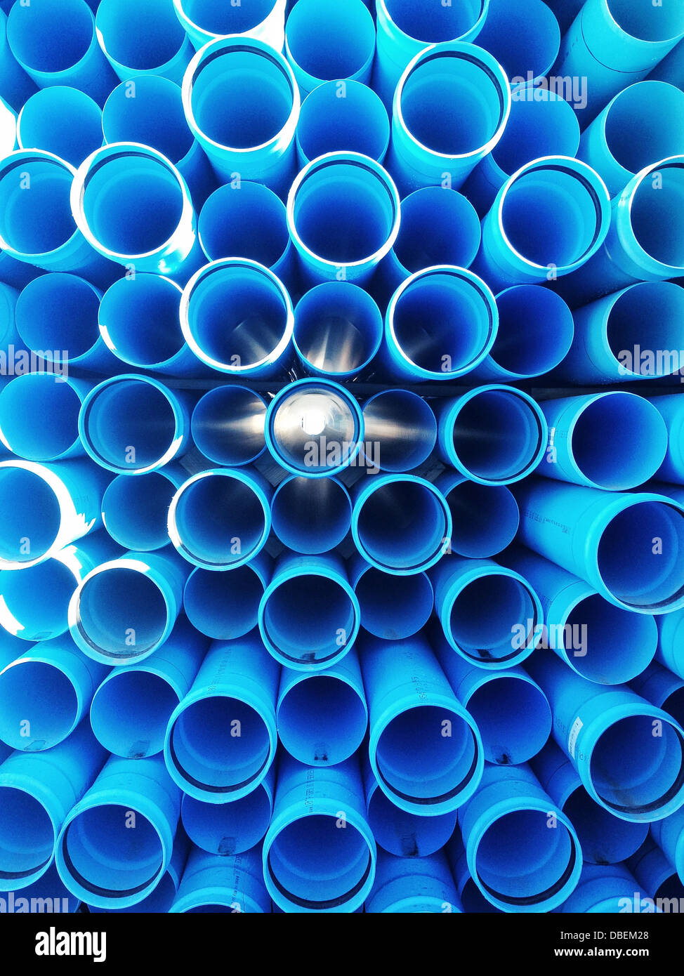 Stack of cylinders outdoors - Smartphone Captured Stock Image