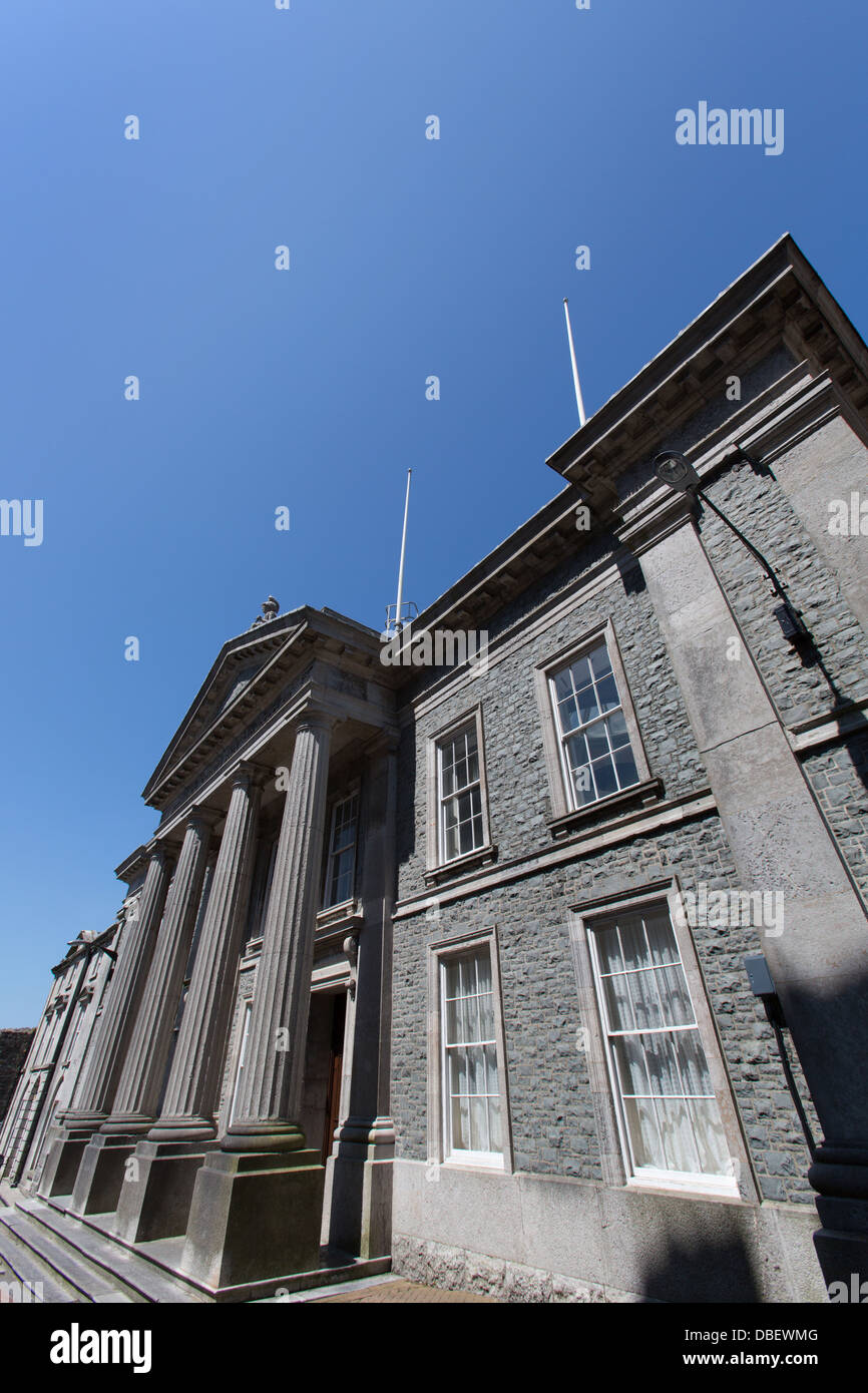 Town of Caernarfon, Wales. The 19th century Caernarfon County Hall on Castle Ditch Street Stock
