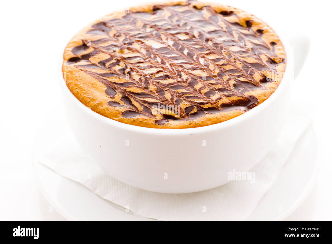 Coffee Napoleon in white cup on a white background Stock Photo - Alamy