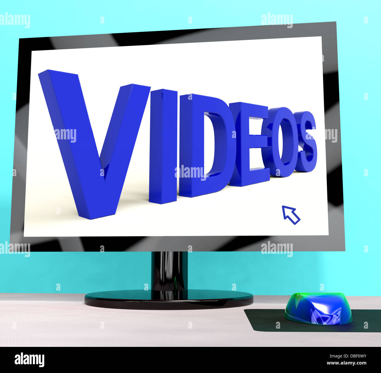 Videos Word On Computer Showing Dvd Or Multimedia Stock Photo