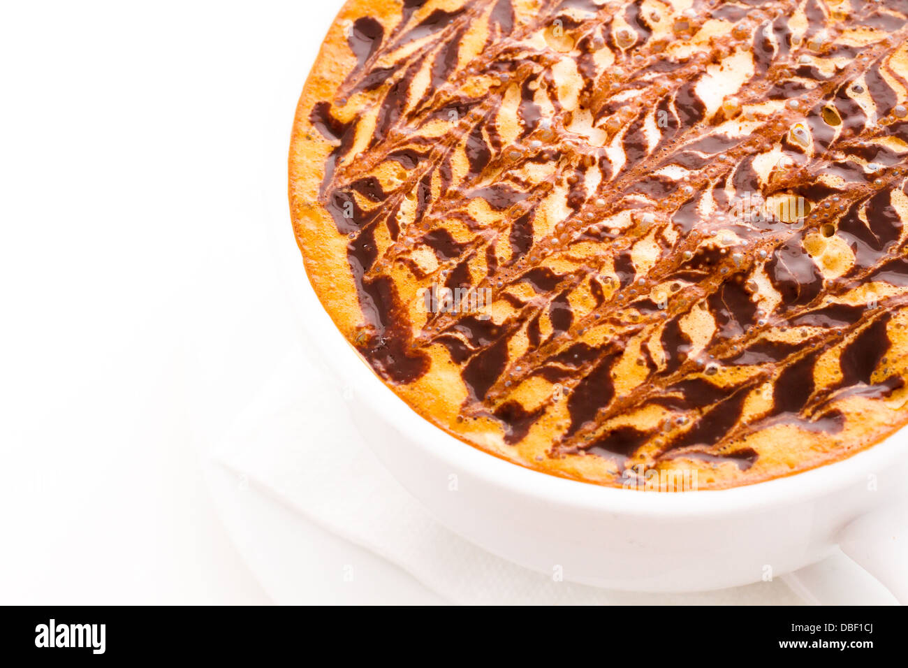 Coffee Napoleon in white cup on a white background Stock Photo - Alamy
