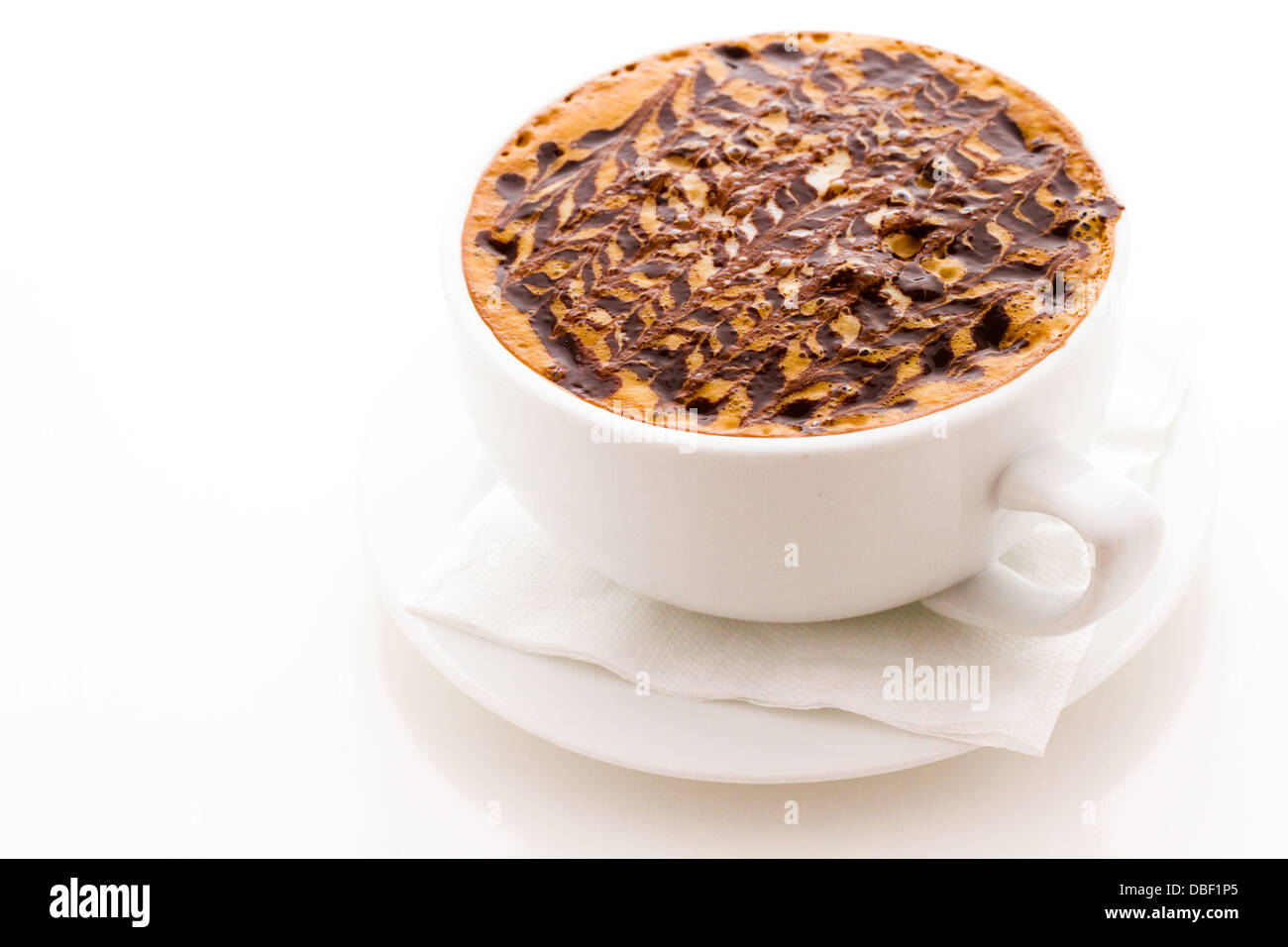 Coffee Napoleon in white cup on a white background Stock Photo - Alamy