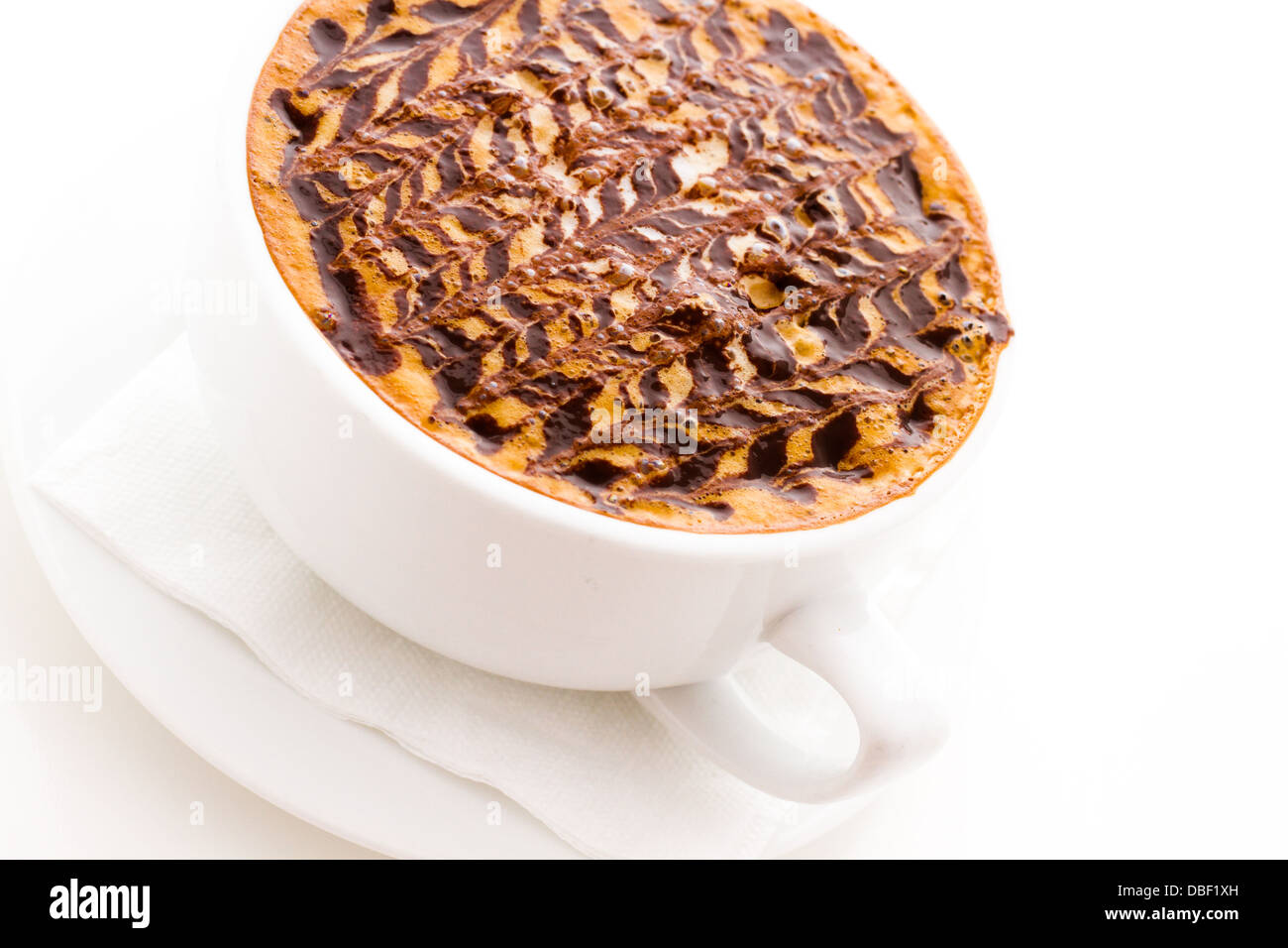 Coffee Napoleon in white cup on a white background Stock Photo - Alamy