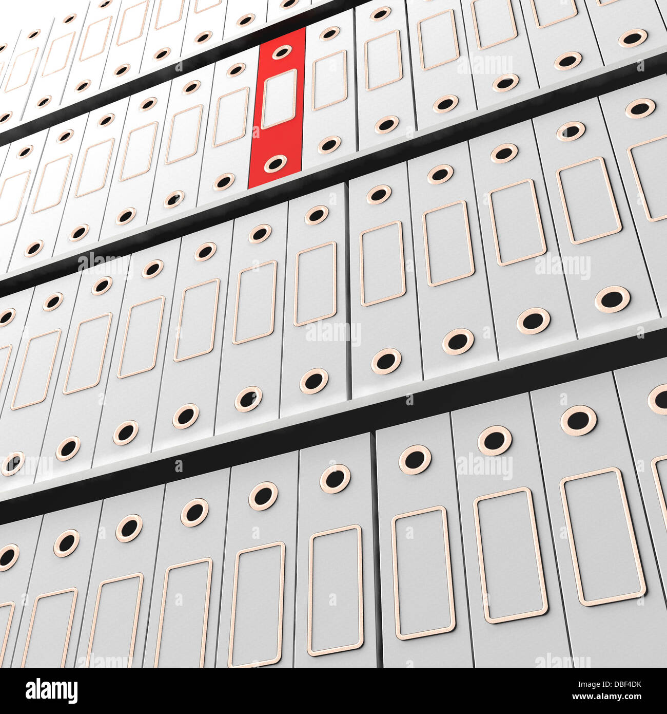 Red File Amongst White For Getting Office Organized Stock Photo - Alamy