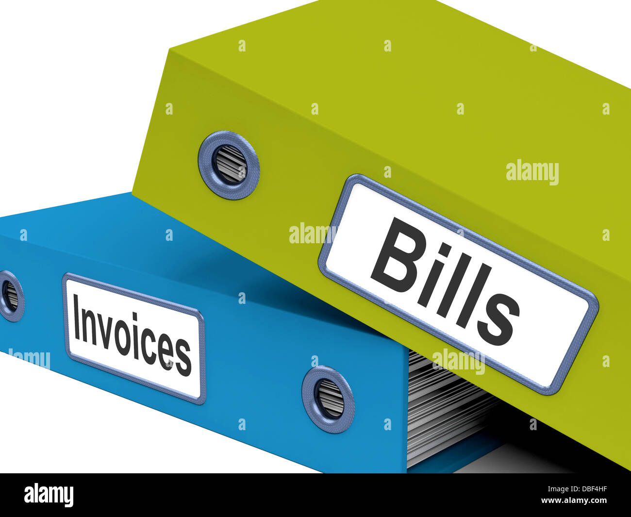 Bills And Invoices Files Show Accounting And Expenses Stock Photo