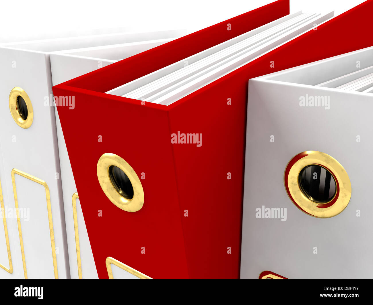 Red File Amongst White Closeup For Getting The Office Organized Stock Photo Alamy