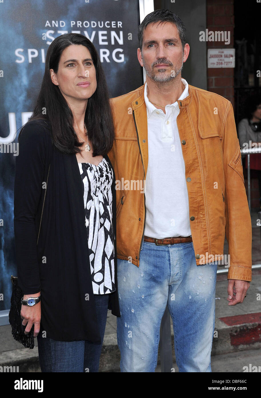 Jim Caviezel and Kerri Browitt Caviezel Los Angeles Premiere of 'Super 8' held at the Regency Village Theatre Los Angeles, California - 08.06.11 Stock Photo