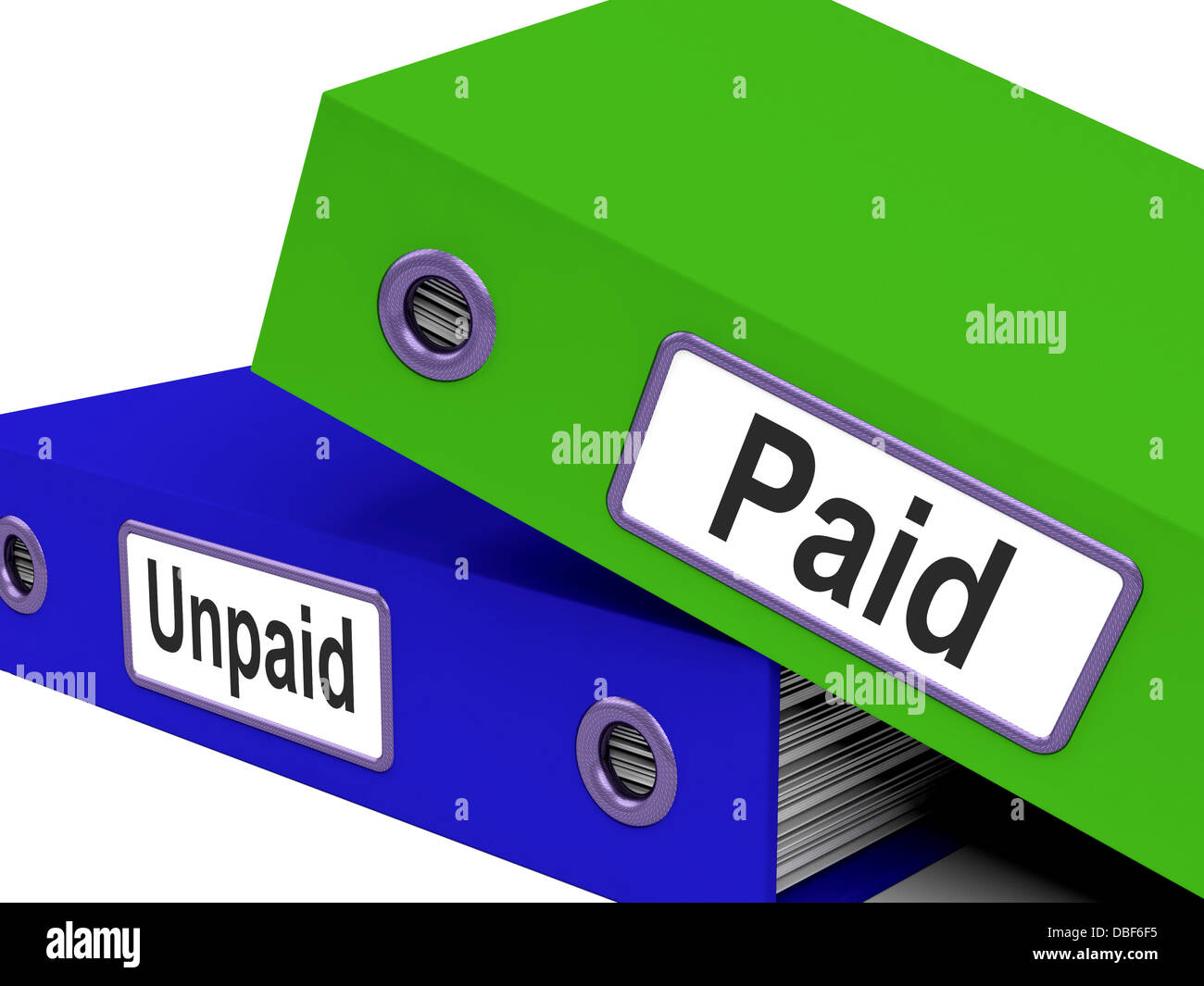 Paid Unpaid Files Shows Overdue Invoices And Bills Stock Photo