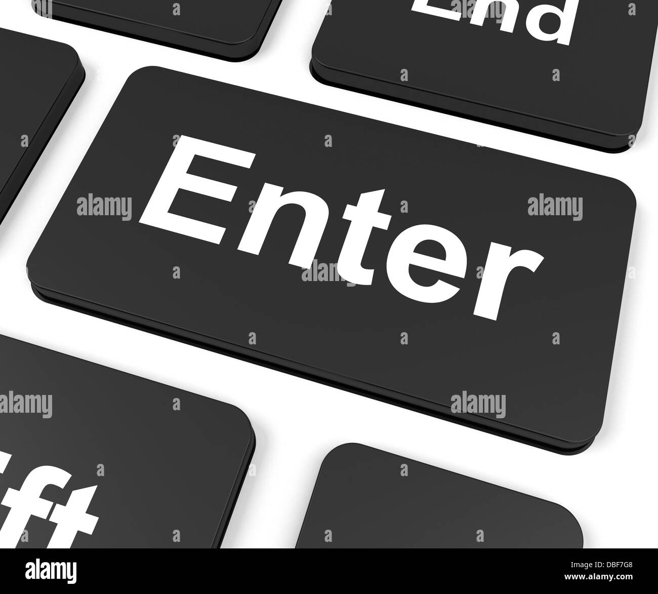 Enter Key Shows Computing And Internet Stock Photo