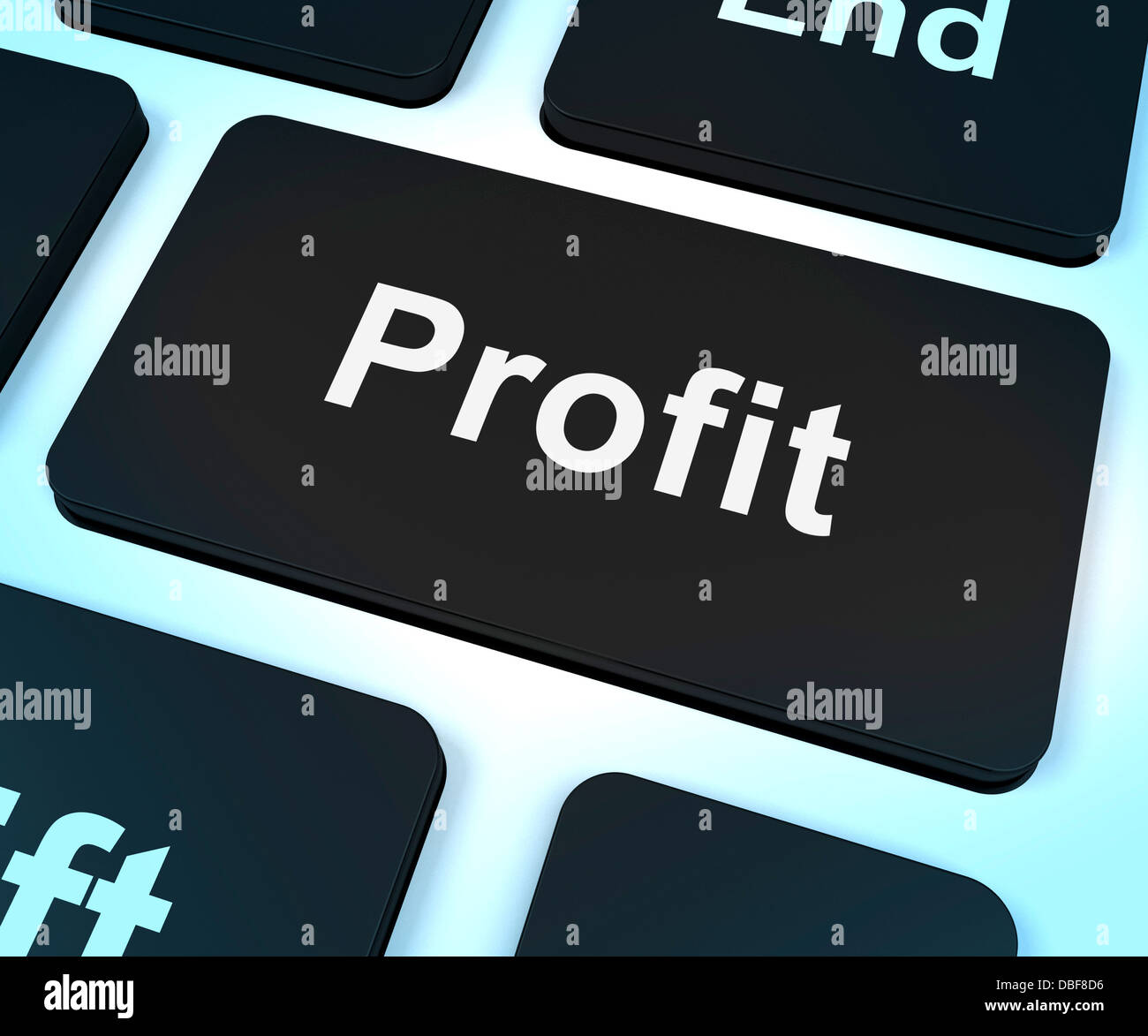 Profit Computer Key Showing Earnings And Investment Stock Photo