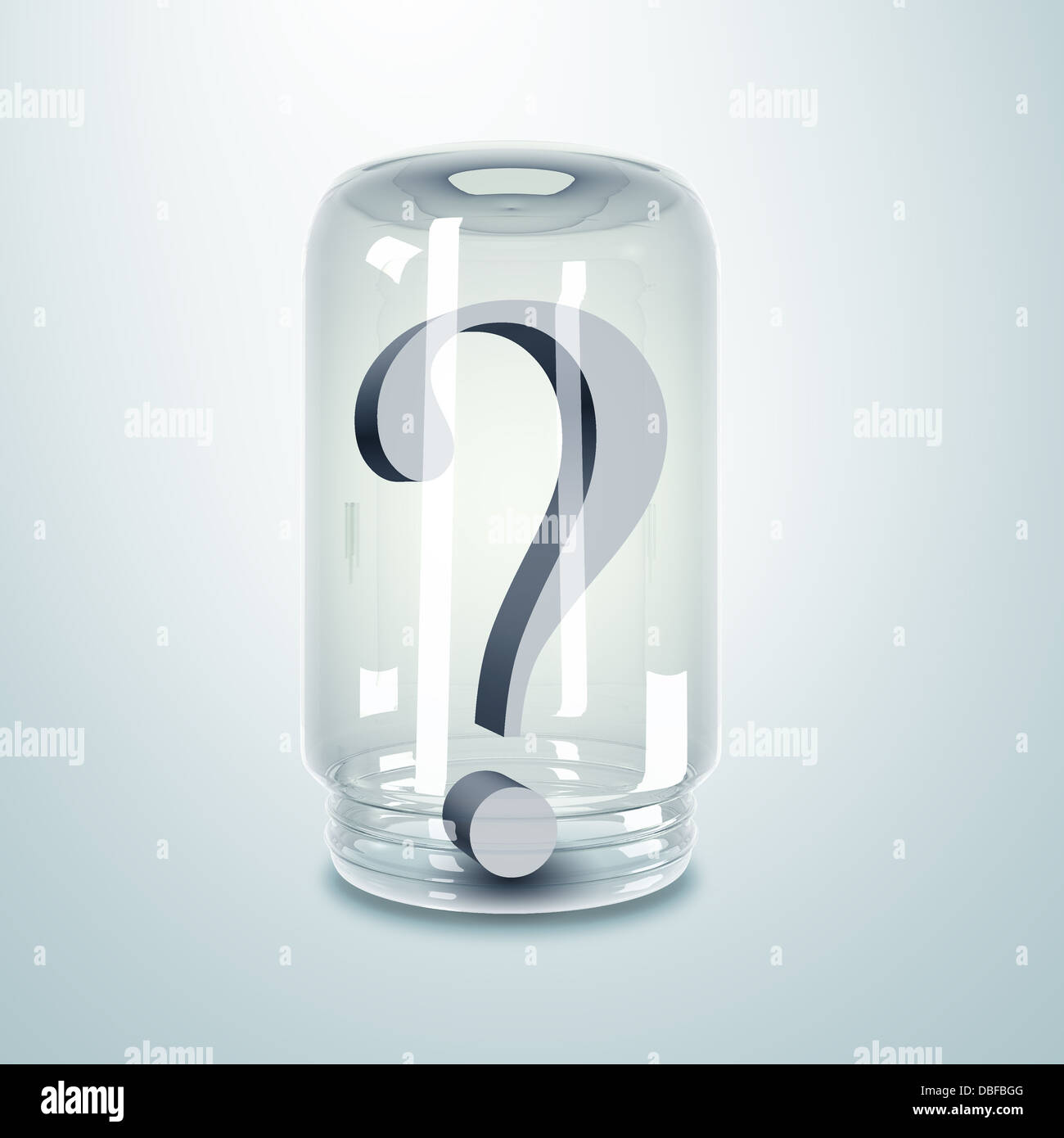 Question mark inside a glass jar Stock Photo Alamy