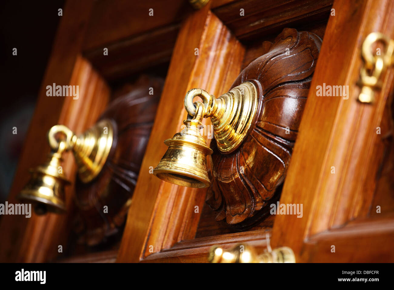 temple bells in india temple Stock Photo Alamy
