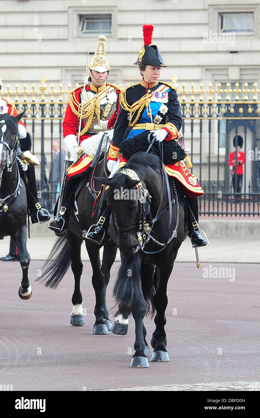 Princess Anne, Princess Royal Trooping The Colour to celebrate the Queen's Official birthday held at the Mall London, England - 11.06.11 Stock Photo