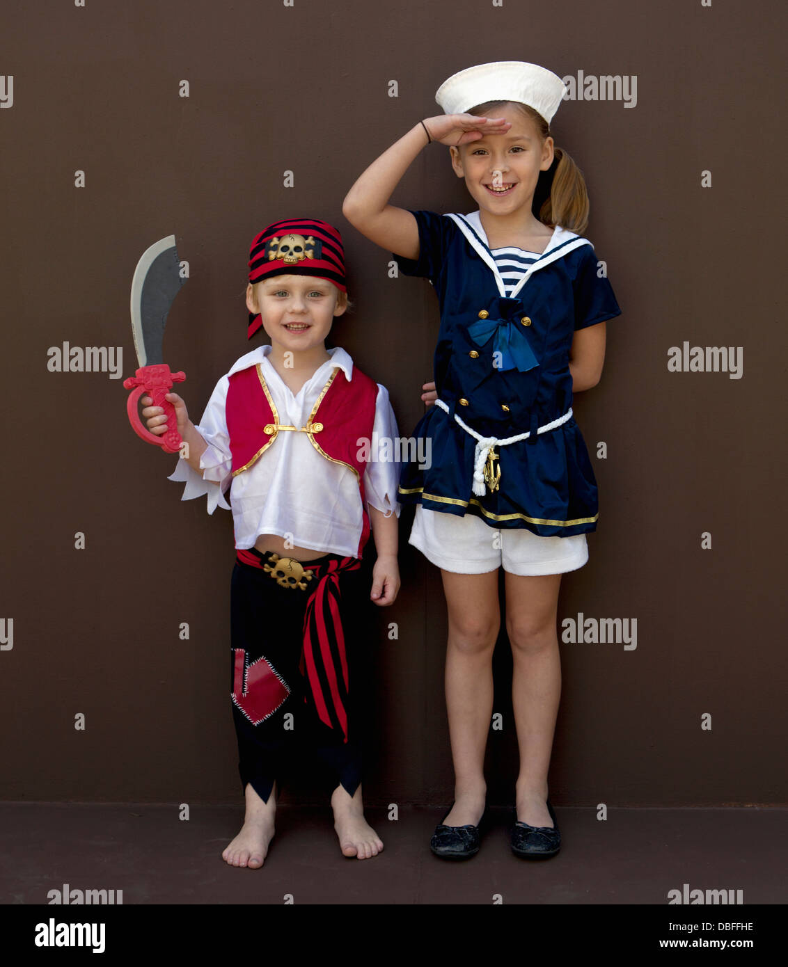Caucasian children playing dress up Stock Photo - Alamy