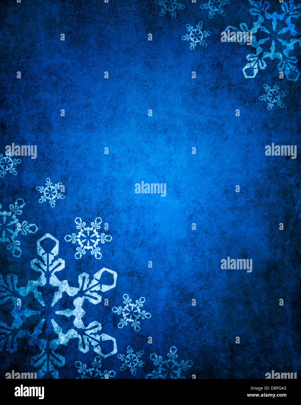 Christmas blue background with white snowflakes Stock Photo - Alamy