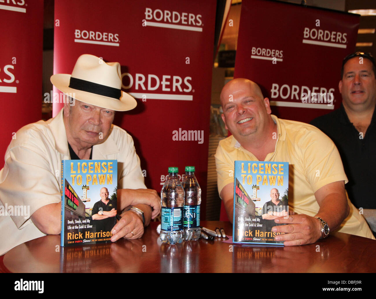 Richard Harrison aka The Old Man with Rick Harrison of  'Pawn Stars' as he signs his book 'License To Pawn'at Borders Books Town Square Las Vegas, Nevada - 10.06.11 Stock Photo