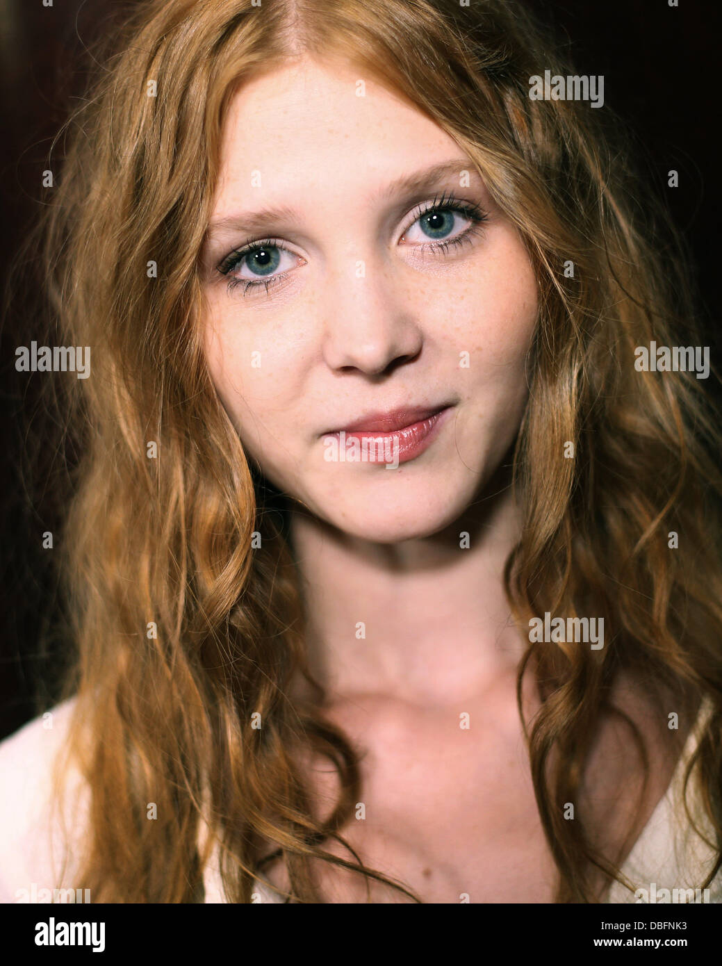 Actress Isolda Dychauk (Lucrecia Borgia) poses during a photo opportunity  before a press conference of television channel ZDF on the continuation of  the historical tv series 'Borgia' in Hamburg, Germany, 30 July, image size:1039x1390