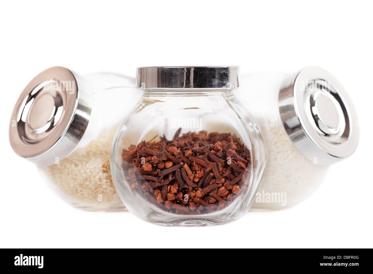 Jars with spices Stock Photo