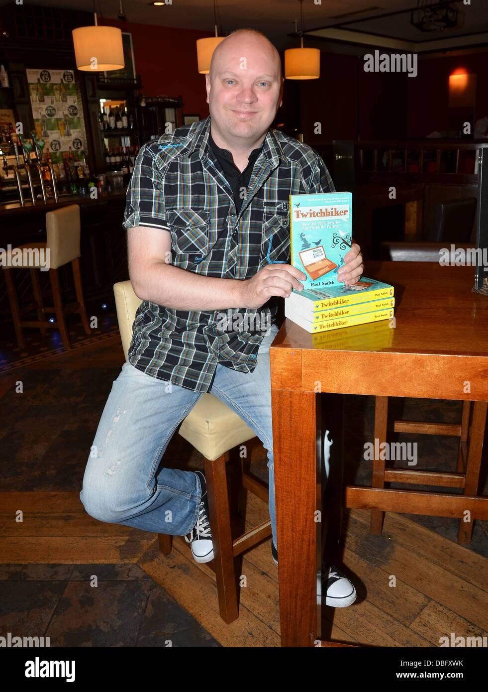 British author Paul Smith at The Grand Canal Hotel with his book  'Twitchhiker' which documents how he travelled the world for free by just  using the good will of users on Twitter