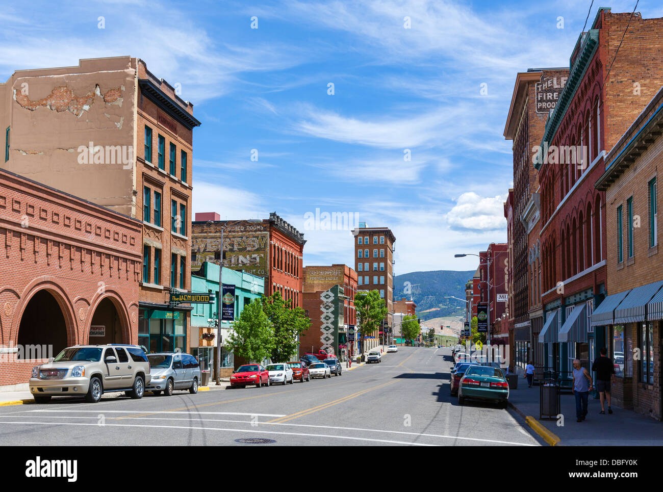 West Broadway Street in downtown Butte, Montana, USA Stock Photo - Alamy
