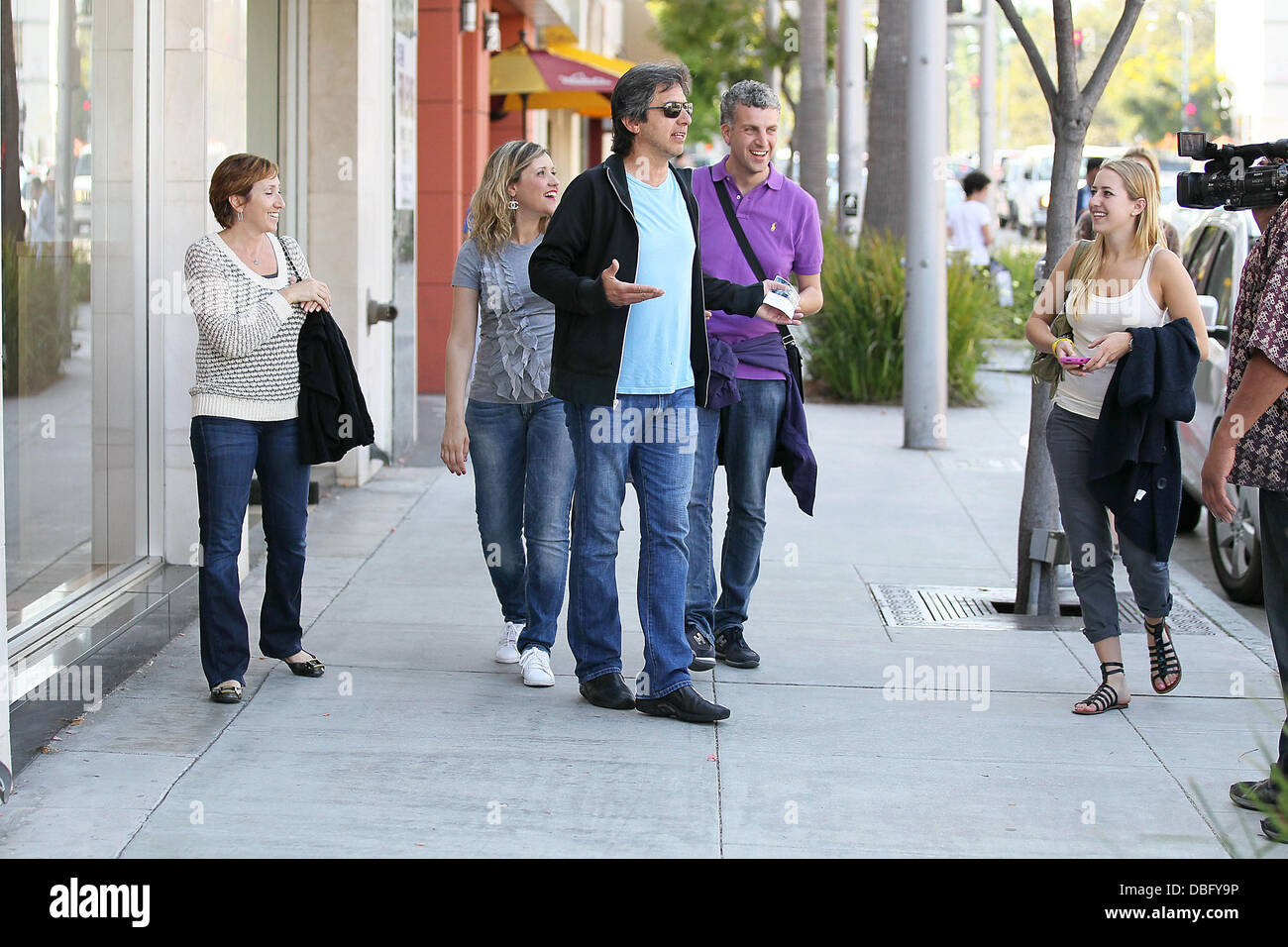 Ray Romano and his family leave the Paley Center in Beverly Hills after viewing Debbie Reynold's Legendary Film Memorabilia Collection being auctioned. Los Angeles, California - 16.06.11 Stock Photo