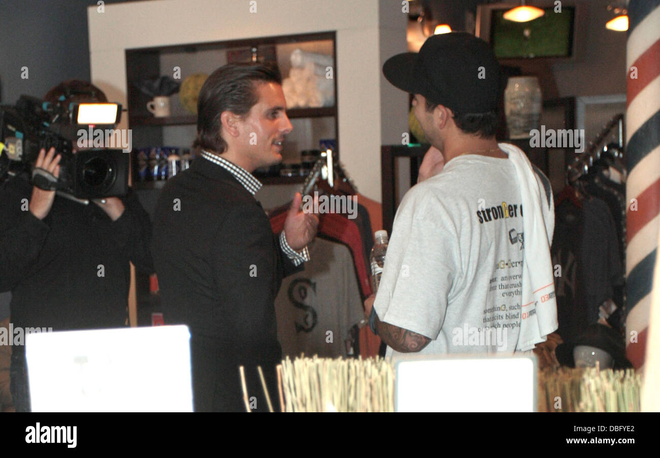 Scott Disick, goes for a wet shave in Beverly Hills. Los Angeles,  California - 16.06.11 Stock Photo - Alamy