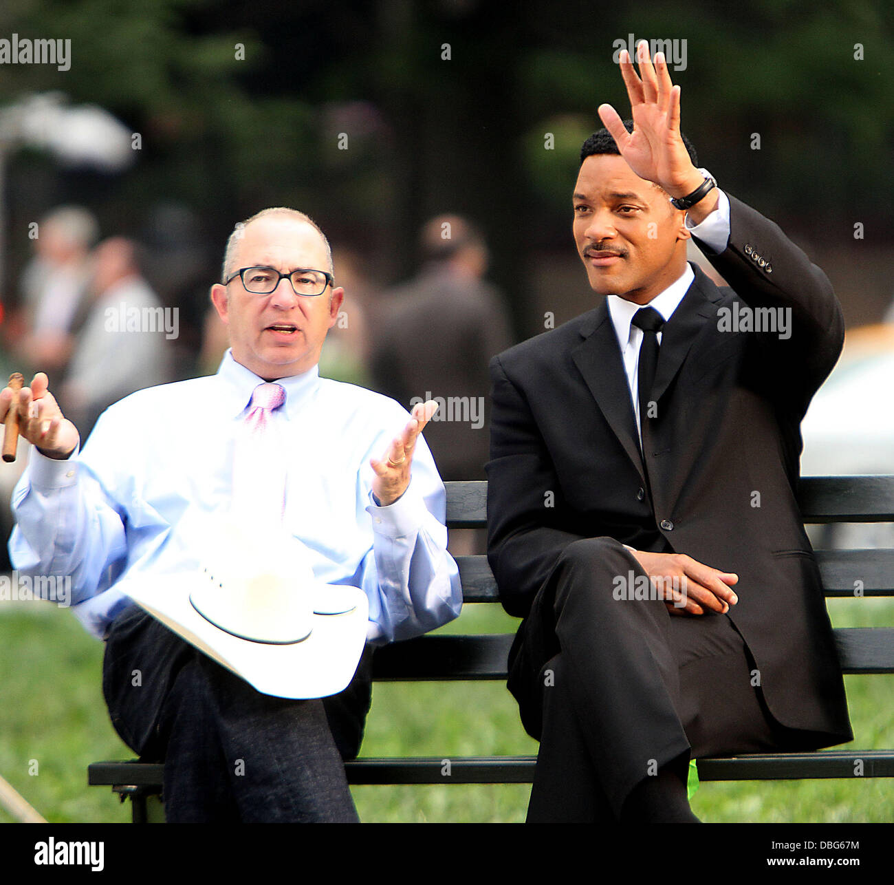 Director Barry Sonnenfeld and Will Smith  seen shooting on location for 'Men In Black 3' at Battery Park in New York City New York City, USA - 18.06.11 Stock Photo