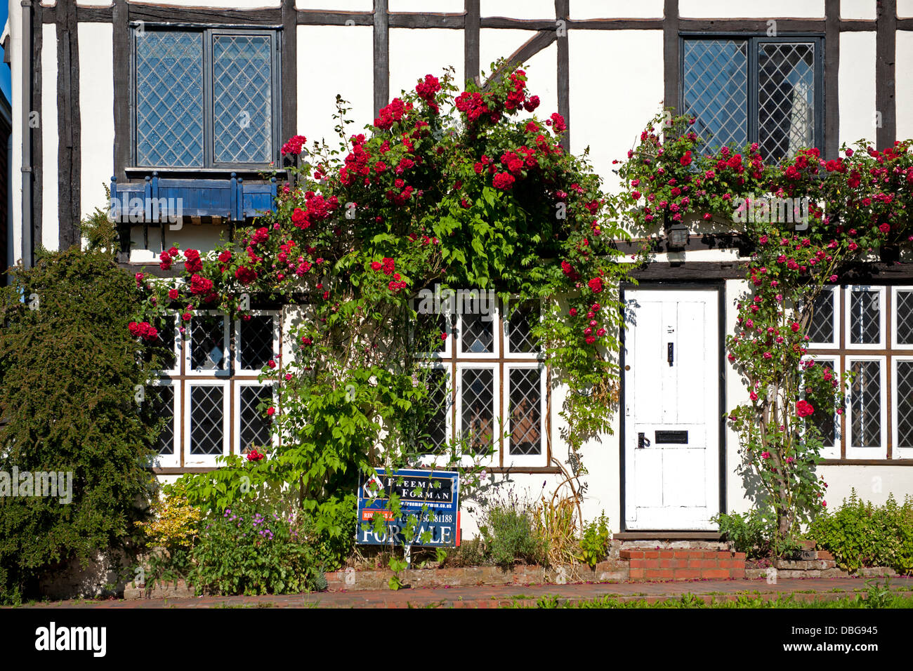 Entrance to traditional tudor style house in Sussex UK Stock Photo