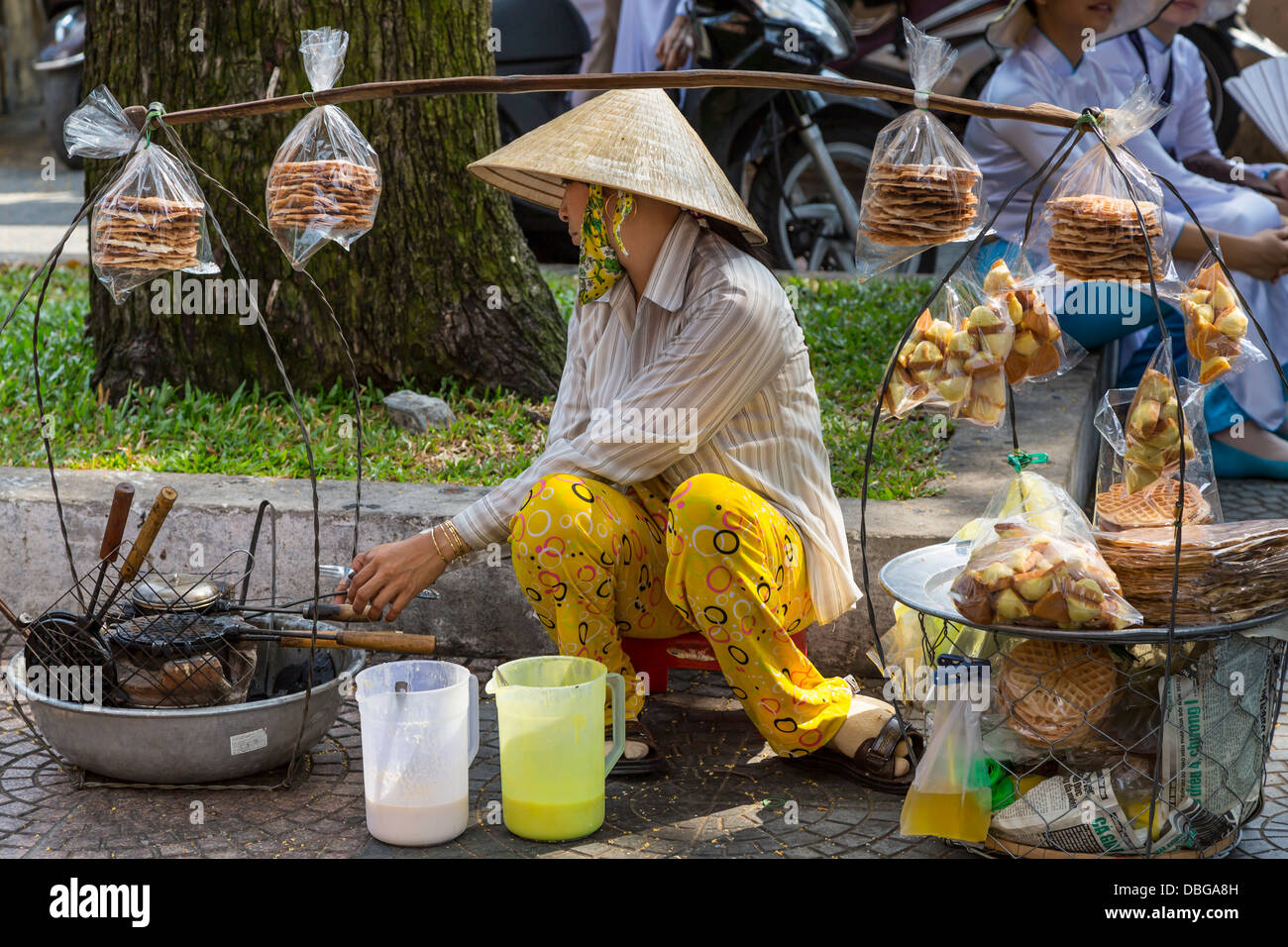 Street food and sidewalk cafe in Saigon, Ho Chi Minh City, Vietnam, Asia Stock Photo Alamy