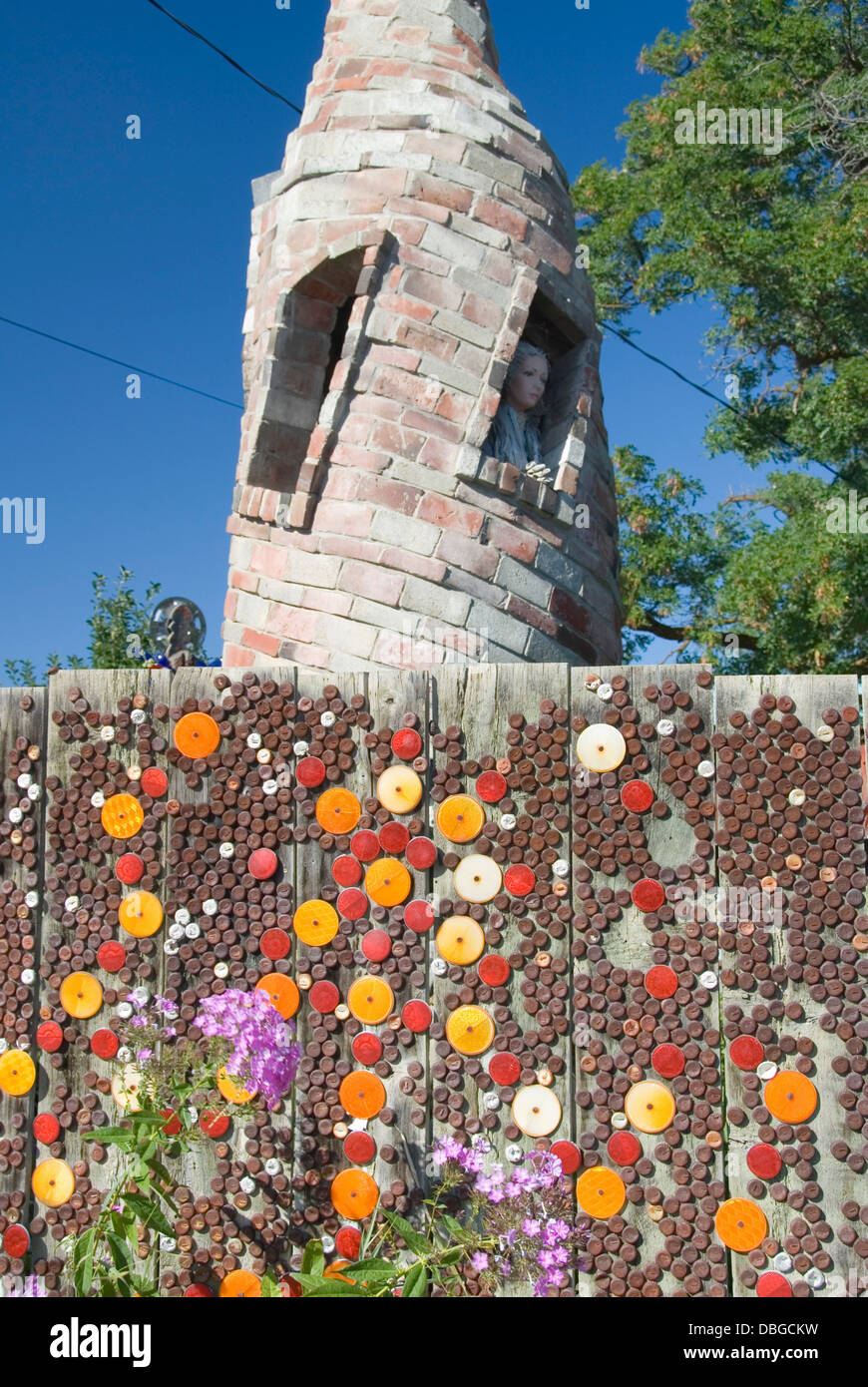 Art display from recycled junk, Dick & Jane's spot, Ellensburg