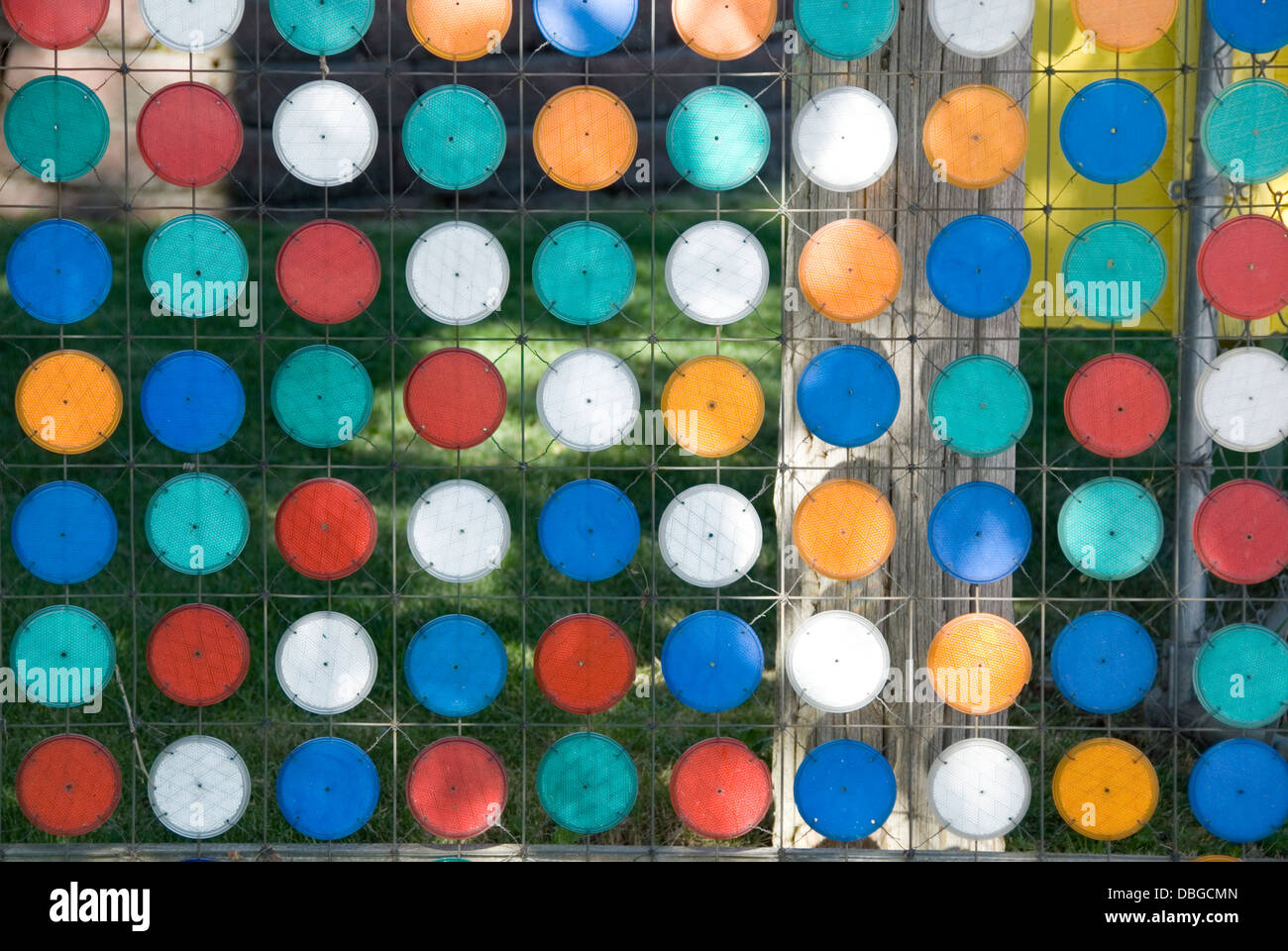 Close up on a reflector art display, Dick & Jane's spot, Ellensburg