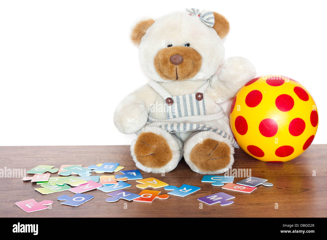 Education and fun for children with teddy bear concept Stock Photo